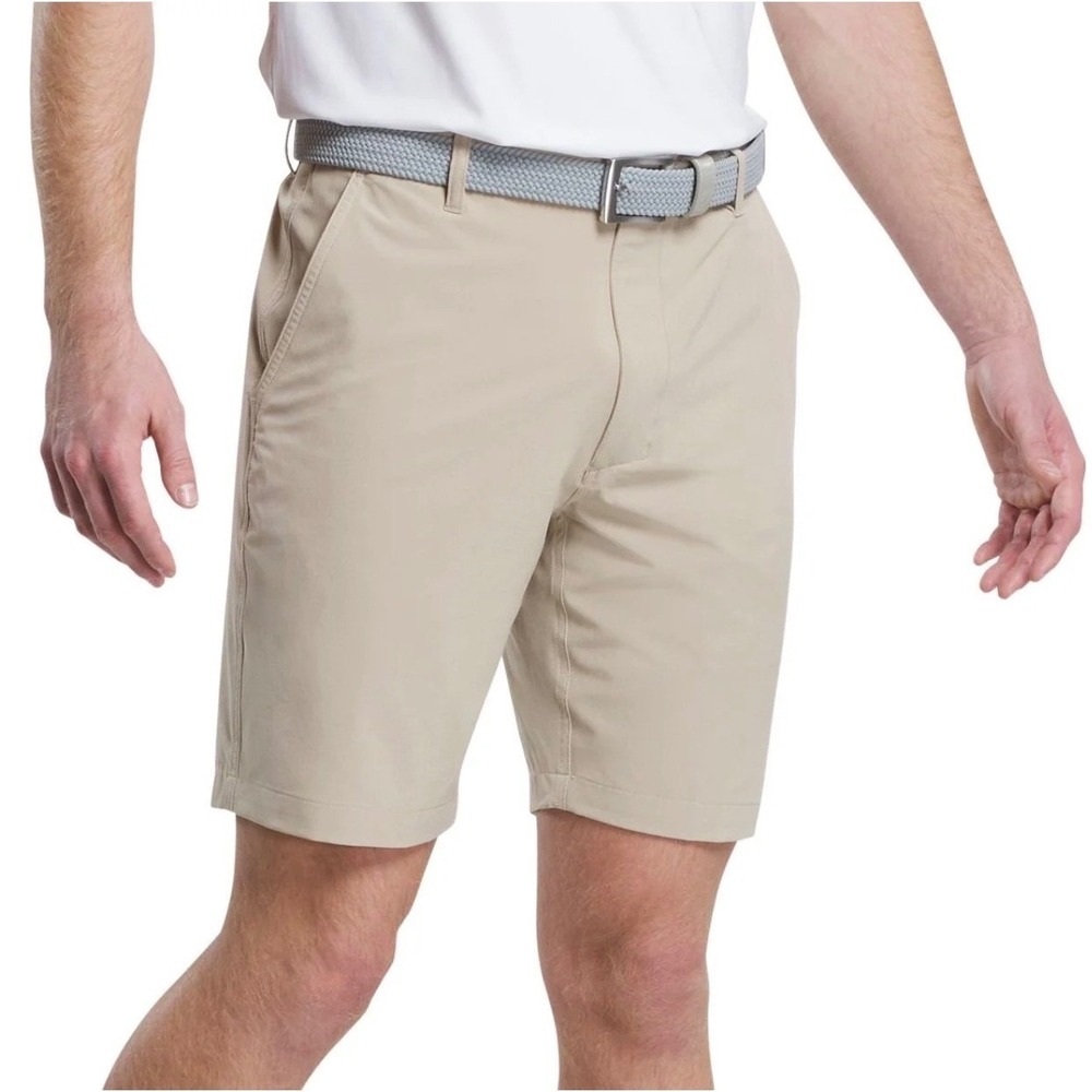 FootJoy Golf Shorts Men 36 Khaki Performance Stretch Flat Front Casual FJ